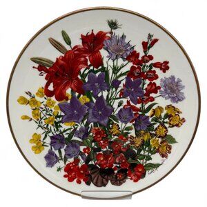 Flowers Of The Year Plate July 1978 Franklin Porcelain Fine Bone China With Orig